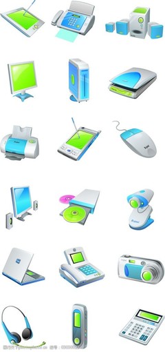 微縮世界中的科技基石 電子產品小圖標與電子元器件